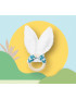Rattle wooden teething ring with rabbit ears in cotton - STARS LAGON - (with bells)