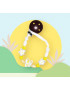 Wooden pacifier clip YELLOW BUTTERFLY