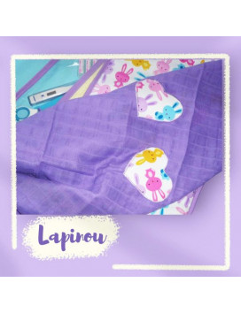 Wickeltasche + Wickelunterlage + Kuscheltier - KANINCHEN