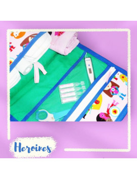 Bolsa de pañales + cambiador + manta Lange - HEROINES PEQUEÑAS