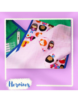 Bolsa de pañales + cambiador + manta Lange - HEROINES PEQUEÑAS