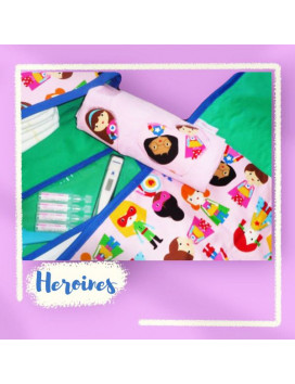Bolsa de pañales + cambiador + manta Lange - HEROINES PEQUEÑAS