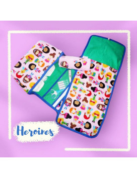 Bolsa de pañales + cambiador + manta Lange - HEROINES PEQUEÑAS