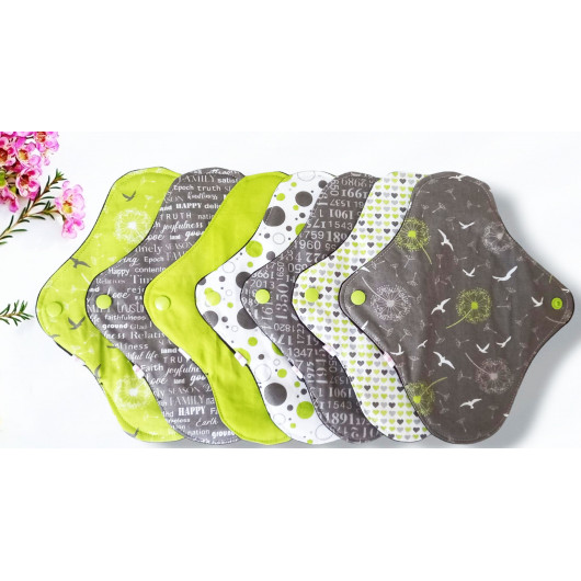Pack of 7 washable sanitary napkins DANDELION (M)