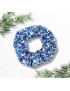CHOUCHOU SCRUNCHIE FLEURS BLEUES
