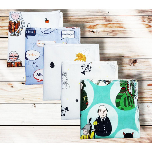 Washable and reusable cotton handkerchiefs - BELGIAN FOLKLORE Washable and reusable cotton handkerchiefs - BELGIAN FOLKLORE