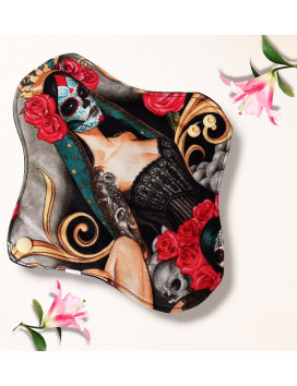 Pack 2 waschbare Damenbinden LAS ELEGANTES - CATRINAS (M)
