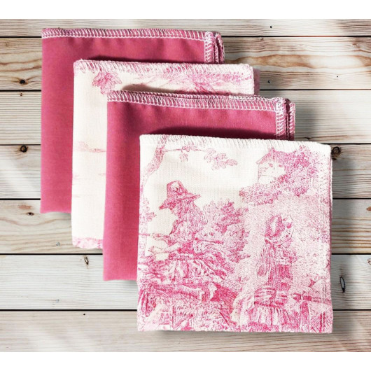 Pañuelos de algodón lavables y reutilizables - TOILE DE JOUY Pañuelos de algodón lavables y reutilizables - TOILE DE JOUY
