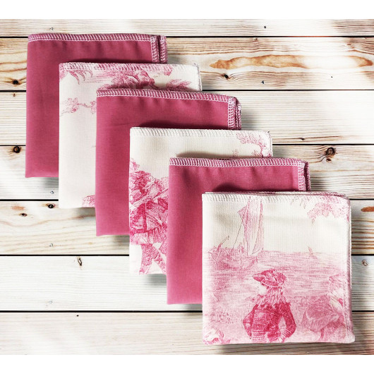 Pañuelos de algodón lavables y reutilizables - TOILE DE JOUY Pañuelos de algodón lavables y reutilizables - TOILE DE JOUY