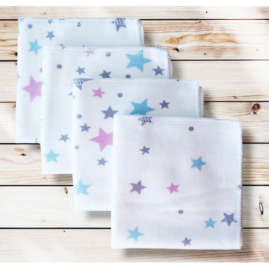Pañuelos de franela orgánica lavables y reutilizables - ESTRELLAS Pañuelos de franela orgánica lavables y reutilizables - ESTRELLAS