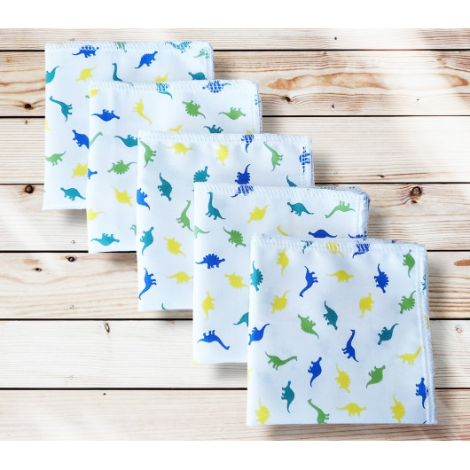Washable and reusable cotton handkerchiefs - DINOSAURS Washable and reusable cotton handkerchiefs - DINOSAURS