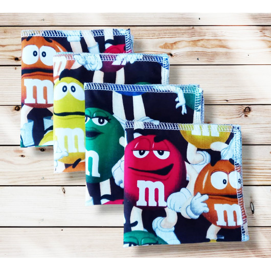 Fazzoletti di cotone lavabili e riutilizzabili - M&M'S Fazzoletti di cotone lavabili e riutilizzabili - M&M'S