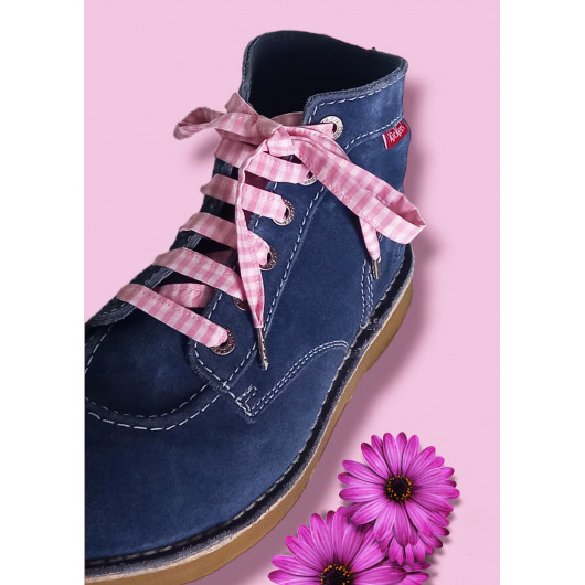 Paar Stoffschnürsenkel - ROSA GINGHAM Paar Stoffschnürsenkel - ROSA GINGHAM
