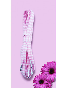 Paar Stoffschnürsenkel - ROSA GINGHAM