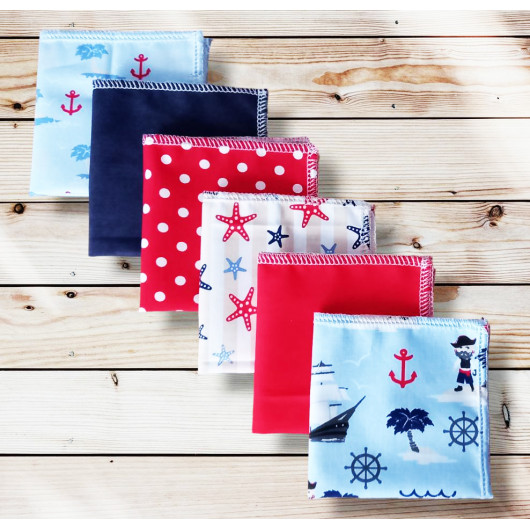 Washable and reusable cotton handkerchiefs - PIRATES Washable and reusable cotton handkerchiefs - PIRATES