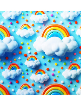Pañuelos de algodón lavables y reutilizables - ARCO IRIS (efecto 3D)
