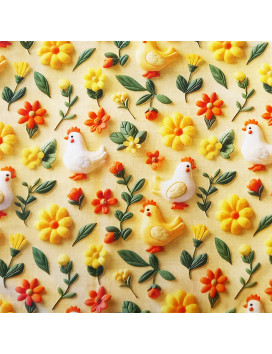 Large washable and reusable cotton handkerchiefs - THE FARM (3D effect)
