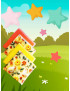 Large washable and reusable cotton handkerchiefs - THE FARM (3D effect)
