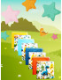 Washable and reusable cotton handkerchiefs - DINOSAURS (3D effect)