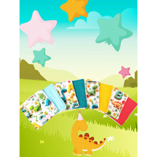 Große waschbare Tücher DINOSAURIER - 3D (8er-Set) Große waschbare Tücher DINOSAURIER - 3D (8er-Set)