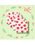 Large washable and reusable cotton handkerchiefs - STRAWBERRIES