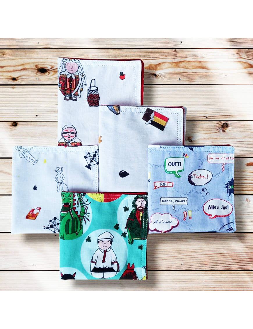 Lot de 5 serviettes de table - FOLKLORES BELGES