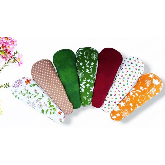Pack de 7 tangas lavables - FLORES SILVESTRES (17 cm) Pack de 7 tangas lavables - FLORES SILVESTRES (17 cm)