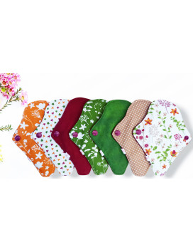 Verpakking met 7 wasbare inlegkruisjes - WILDE BLOEMEN (17 cm)