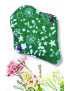 Verpakking met 7 wasbare inlegkruisjes - WILDE BLOEMEN (17 cm)