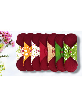 Pack 7 serviettes hygiéniques lavables - FLEURS DES CHAMPS (M)
