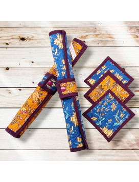 Sets de table avec sous-verres et ronds de serviette NIMAJ