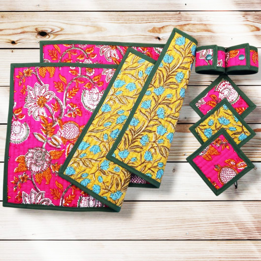 Manteles individuales con posavasos y servilleteros - SODAPUR