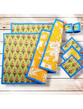Tischsets mit Untersetzern und Serviettenringen - TAWANG