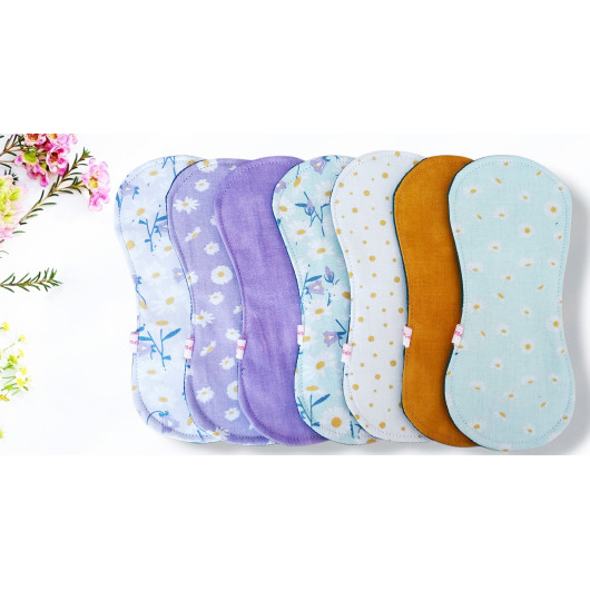 Pack 7 serviettes hygiéniques lavables sans ailettes DAISY (S) Pack 7 serviettes hygiéniques lavables sans ailettes DAISY (S)