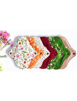 Pack 7 serviettes hygiéniques lavables - FLEURS DES CHAMPS (S)