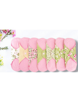 Pack de 7 compresas lavables - ROSAS (M)