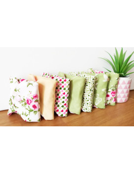 Pack de 7 compresas lavables - ROSAS (M)