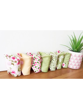 Pack de 7 protectores de tanga lavables - ROSAS (17 cm)