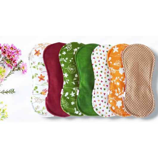 Pack 7 serviettes hygiéniques lavables sans ailettes - FLEURS DES CHAMPS (S) Pack 7 serviettes hygiéniques lavables sans ailettes - FLEURS DES CHAMPS (S)