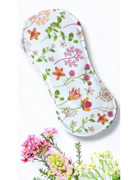 Pack de 7 compresas lavables sin alas - FLORES SILVESTRES (S)