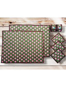 Tischsets mit Untersetzern und Serviettenringen - NADU