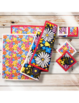Tischsets mit Untersetzern und Serviettenringen - GLADYS