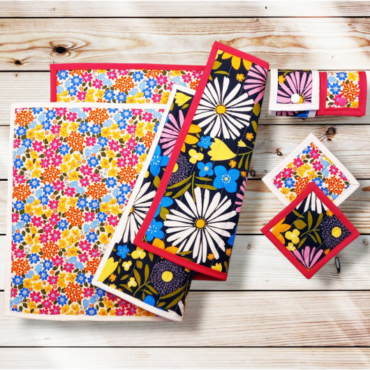 Sets de table avec sous-verres et ronds de serviette - GLADYS Sets de table avec sous-verres et ronds de serviette - GLADYS