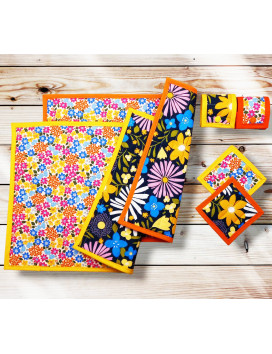 Tischsets mit Untersetzern und Serviettenringen - GLADYS