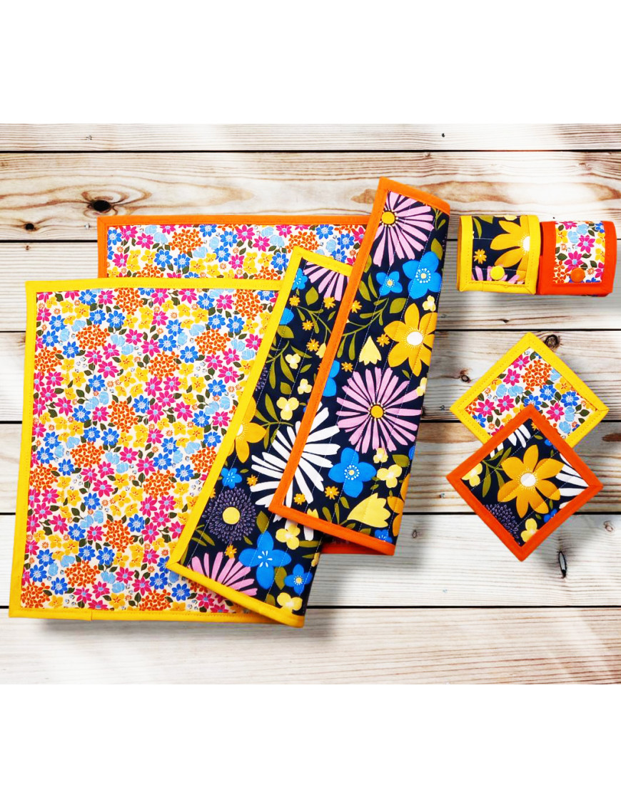 Tischsets mit Untersetzern und Serviettenringen - GLADYS