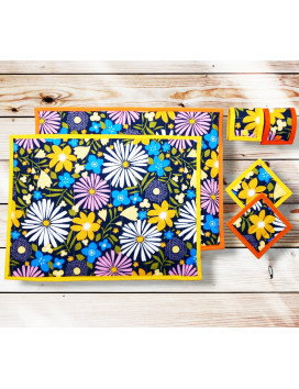 Sets de table avec sous-verres et ronds de serviette - GLADYS