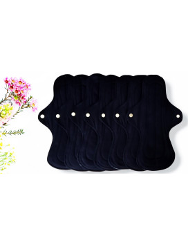 Pack 7 serviettes hygiéniques lavables ROSES (XL/ NUIT)