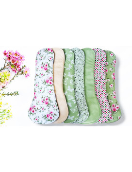 Confezione da 7 assorbenti igienici lavabili ROSA (XL/NOTTE)