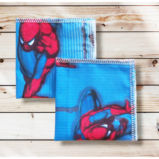 Pañuelos de algodón lavables y reutilizables - SPIDERMAN (22 x 22 cm)