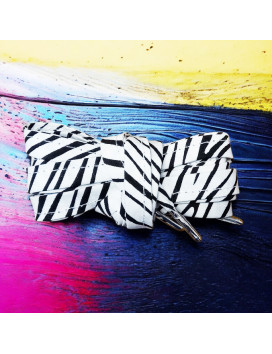 Paar stoffen veters - ZEBRA (zwart-wit)